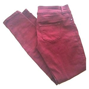 Maroon denim jeggings